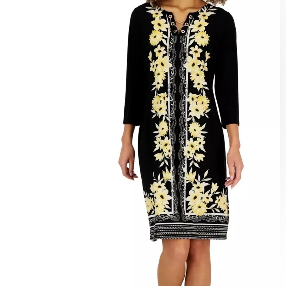JM Collection Black Long Sleeve Dress